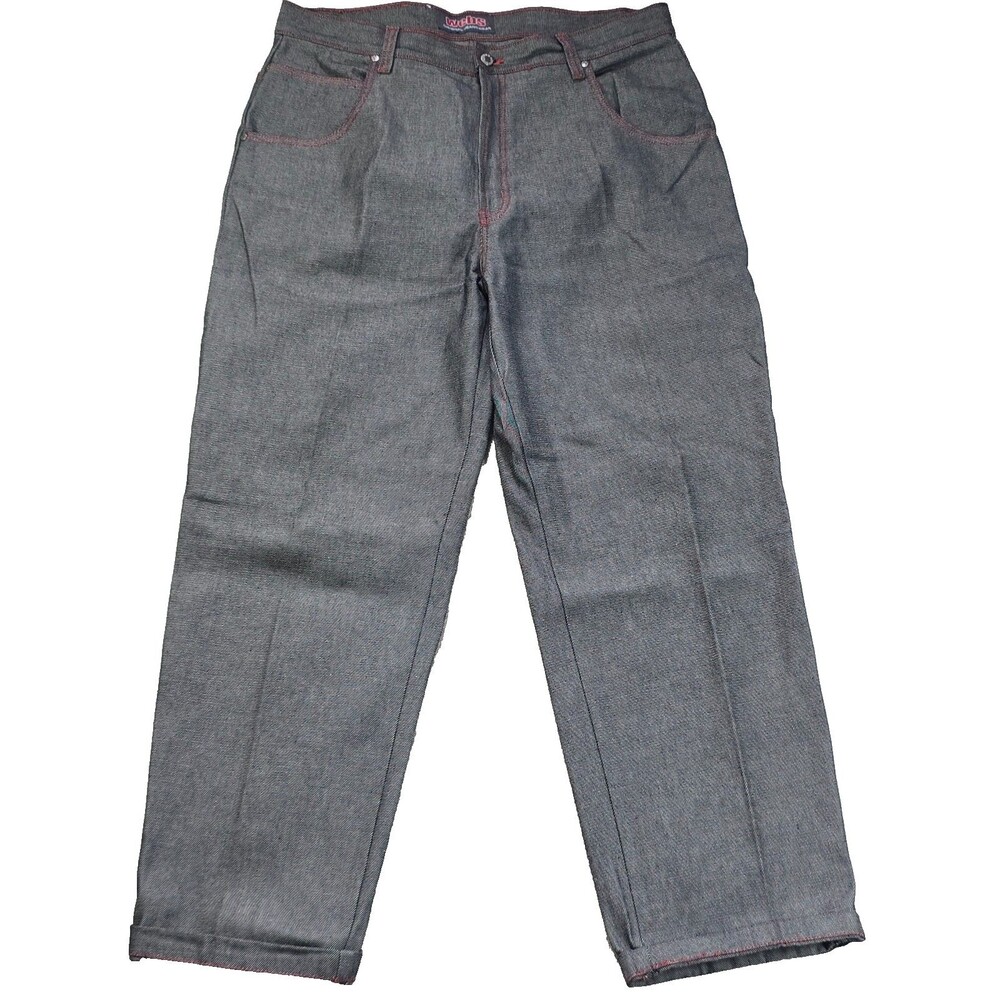 Vintage Webs Original Jeans Y2K Grey Baggy Wide Leg Skate Rave Goth 40x32